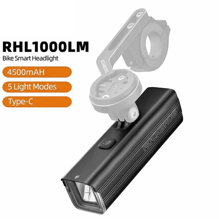 ROCKBROS RHL1000 Bicycle Headlight 4500mAh MTB Front Light Road Bike Night Lights Cycling Accessories
