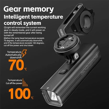 ROCKBROS RHL1000 Bicycle Headlight 4500mAh MTB Front Light Road Bike Night Lights Cycling Accessories
