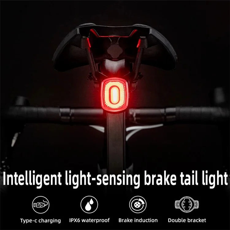 ROCKBROS Q2S Smart Bike Tail Light Riding Brake Sensing Bicycle Rear Light Waterproof Cycling Safety Road Bike Taillight