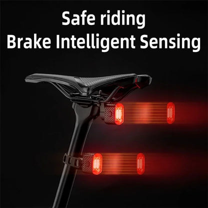 ROCKBROS Q2S Smart Bike Tail Light Riding Brake Sensing Bicycle Rear Light Waterproof Cycling Safety Road Bike Taillight