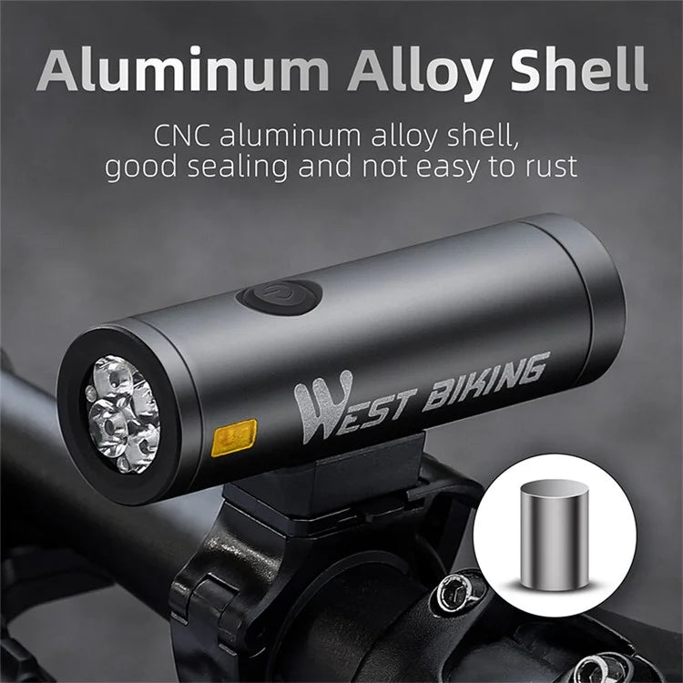 WEST BIKING YP0701399 800 Lumen LED Bike Front Light Rechargeable Bicycle Night Cycling Safety Torch