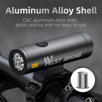 WEST BIKING YP0701399 800 Lumen LED Bike Front Light Rechargeable Bicycle Night Cycling Safety Torch