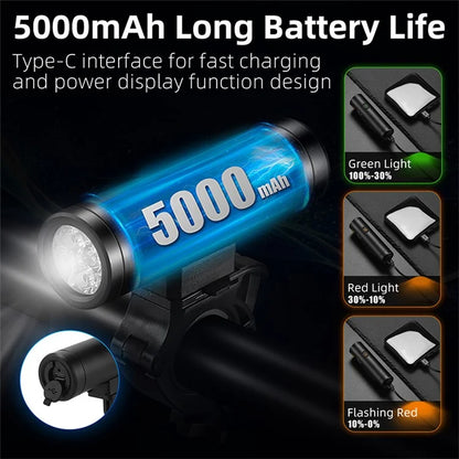 WEST BIKING YP0701399 800 Lumen LED Bike Front Light Rechargeable Bicycle Night Cycling Safety Torch