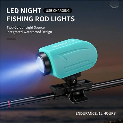 LEO 28285 LED Night Fishing Rod Lights Two-Color Light Source Integrated Waterproof Fishing Clamp Lamp