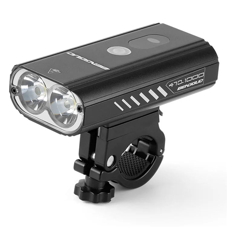 BENGGUO BG-1912 1000LM Aluminum Alloy Bicycle Headlight Power Digital Display Bike Front Light