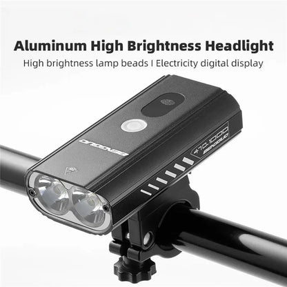 BENGGUO BG-1912 1000LM Aluminum Alloy Bicycle Headlight Power Digital Display Bike Front Light