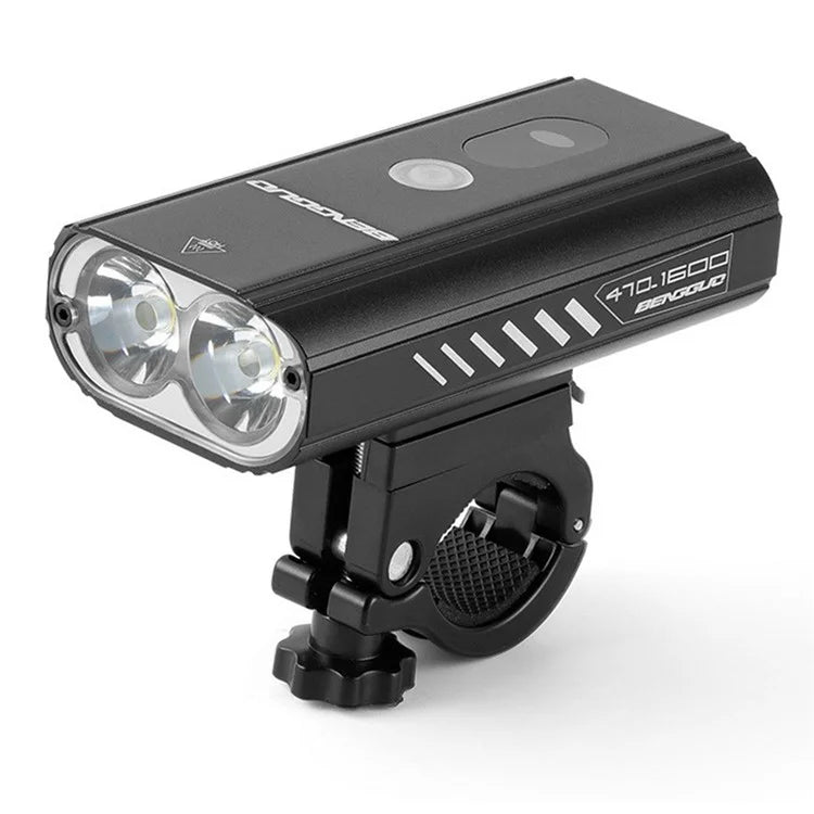 BENGGUO BG-1912 1600LM Bright Aluminum Alloy Bicycle Headlight Power Digital Display Cycling Front Light