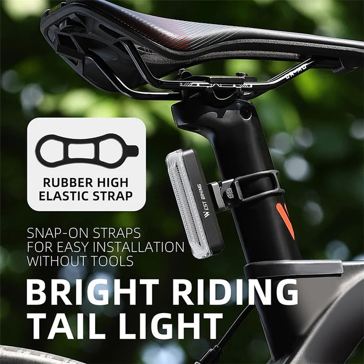 WEST BIKING YP0701359 Rechargeable Bike Tail Light 400mAh LED Bicycle Rear Light