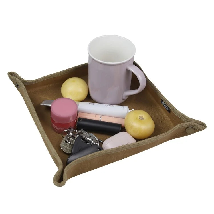 MYDAYS OUTDOOR Outdoor Foldable Waterproof Canvas Camping Desktop Storage Tray