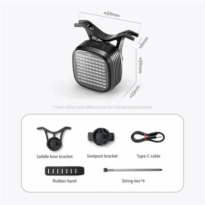 ROCKBROS R7 Waterproof Bike Cycling LED Tail Light 12 Modes Bicycle Brake Sensing Warning Lamp