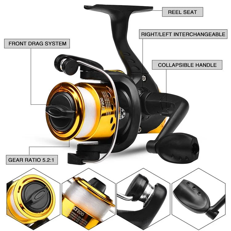 PROBEROS HWCSET109 1.5m Fishing Rod and Reel Combo Set with Lures for Beginners