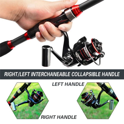 PROBEROS HWCSET101 Telescopic Rod 1.8m Carbon Pole Fishing Reel Lure Line Kit with Carrier Bag