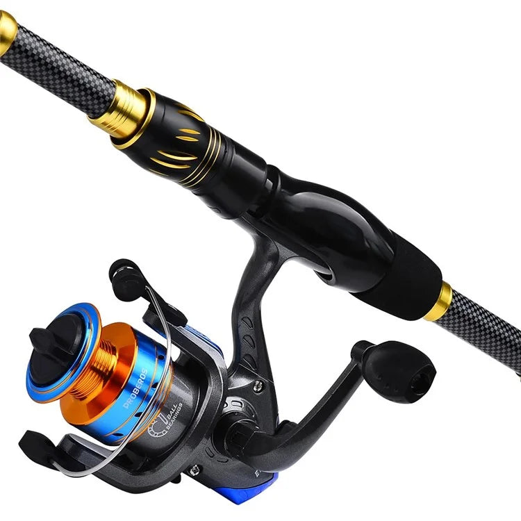 PROBEROS HWCSET107 2.1m Telescopic Fishing Rod Spinning Reel Fishing Tackle Combo Set