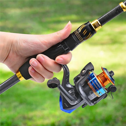 PROBEROS HWCSET108 2.4m Telescopic Fishing Rod Fishing Reel Combo Set with Lures