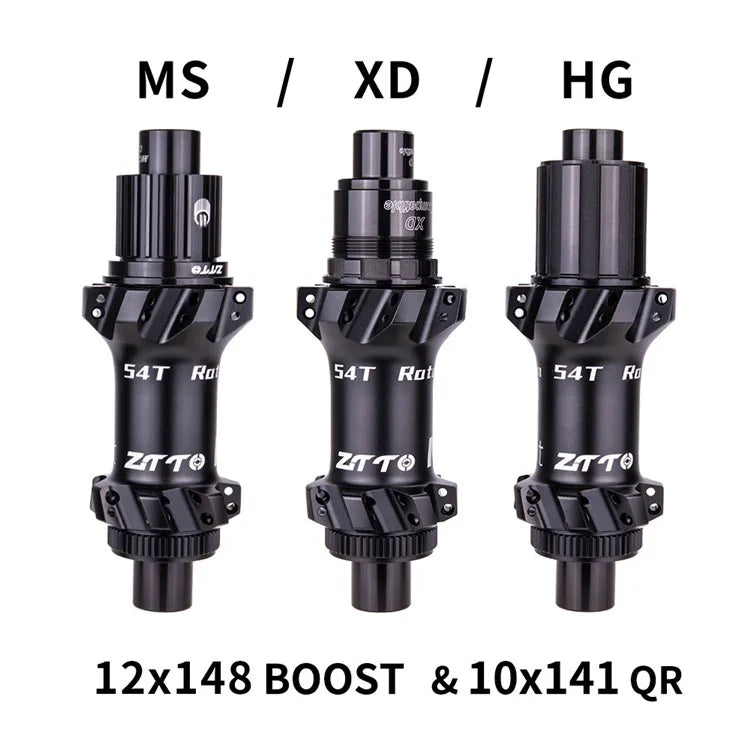 ZTTO M1 Aluminum Alloy 1 Pair MTB Bicycle Hub 28 Holes 54T Ratchet Freehub Hub