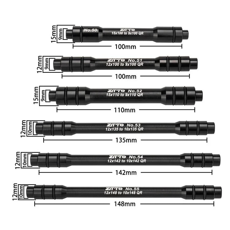 ZTTO Bicycle Wheel Fork Axle Aluminum Alloy Quick Release Thru Axle Skewer Adapter