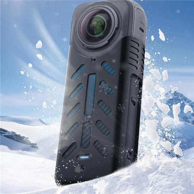 SUNNYLIFE X4-BHT818 For Insta360 X4 Silicone Protective Case Camera Sleeve with Lens Cap Cover