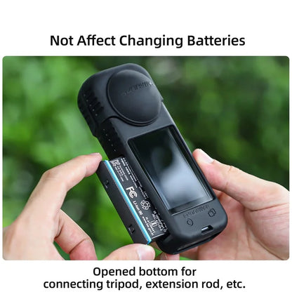 SUNNYLIFE X4-BHT818 For Insta360 X4 Silicone Protective Case Camera Sleeve with Lens Cap Cover