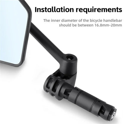 WEST BIKING YP0720048 1Pc Bike Handlebar End Rotatable Rearview Mirror Bicycle Safety Rearview Mirror