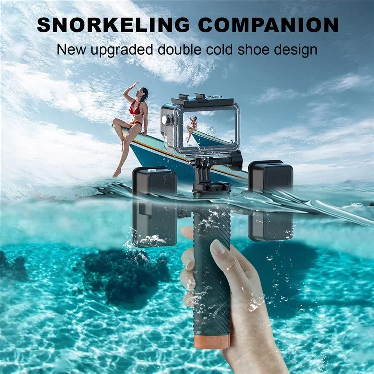 FLW006 Cold Shoe Interface Floating Hand Grip Diving Buoyancy Stick for Gopro / DJI Action / Insta360 Sport Camera