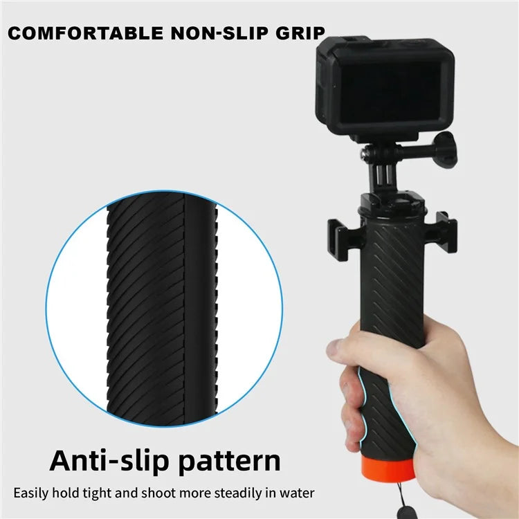 FLW006 Cold Shoe Interface Floating Hand Grip Diving Buoyancy Stick for Gopro / DJI Action / Insta360 Sport Camera
