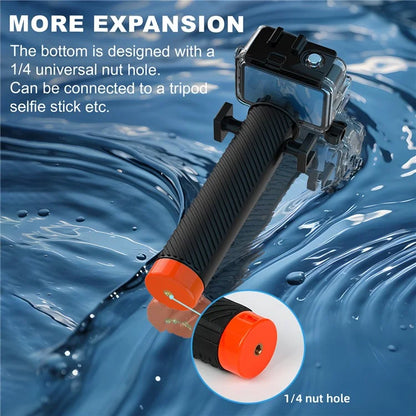 FLW006 Cold Shoe Interface Floating Hand Grip Diving Buoyancy Stick for Gopro / DJI Action / Insta360 Sport Camera