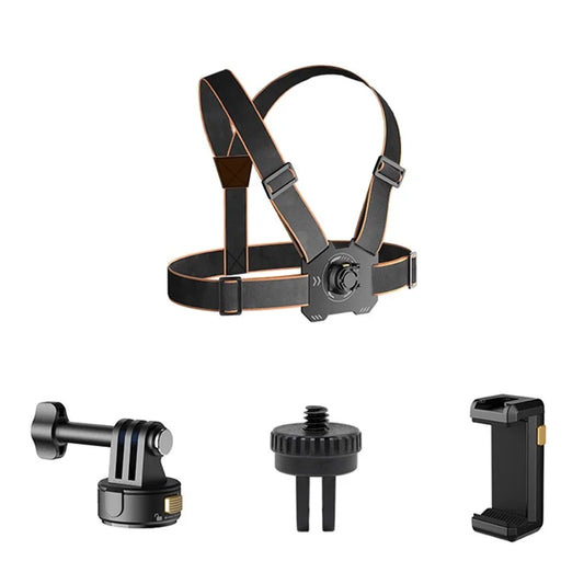 Gp-032 Action Camera Chest Strap + Magnetic Quick Release Base + 1 / 4 Mini Adapter + Phone Clip