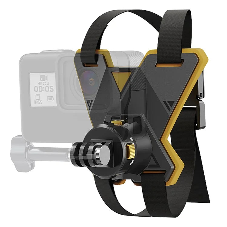 JX-XBDO1-MM For GoPro Action Camera Helmet Chin Holder Strap with Magnetic Base + Mini Adapter + Phone Clip