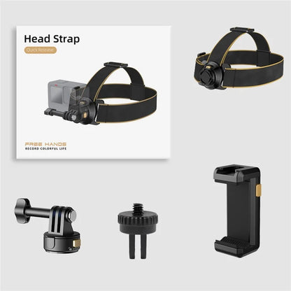 Gp-034 First-Person View Head-Mounted Bracket Headband+For GoPro Magnetic Adapter Base+Phone Clip