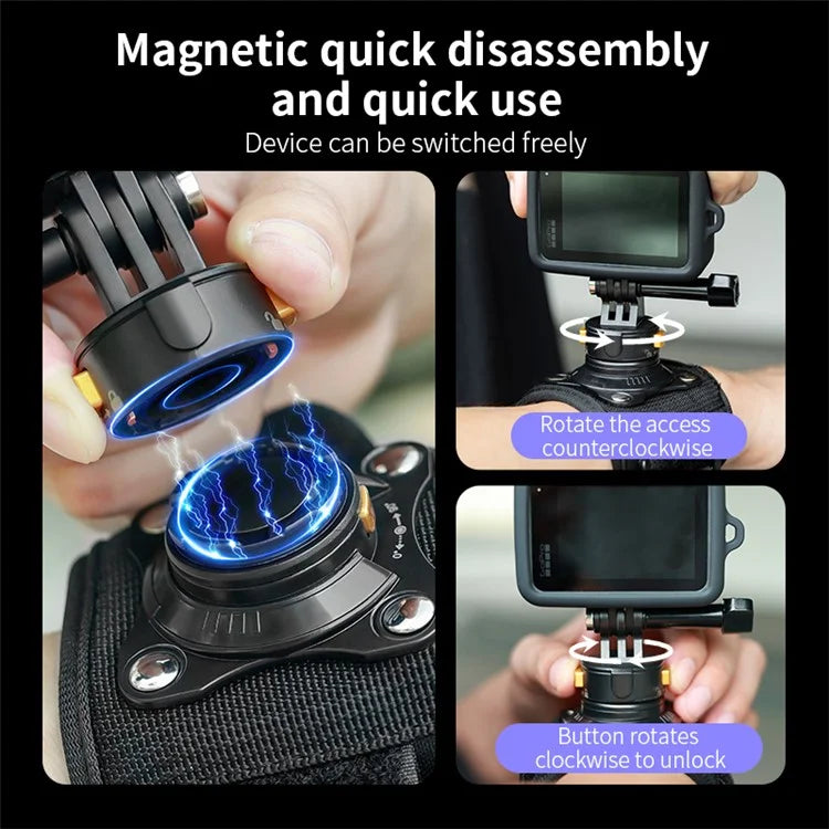 Gp-038 Wrist Strap Action Camera Mount Magnetic Quick Release Bracket Phone Holder (Updated Version)