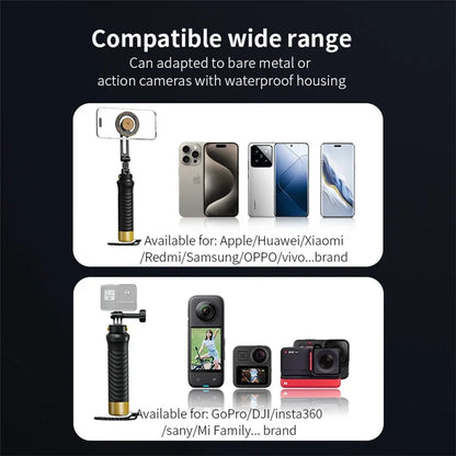 JX-FLB02-M For GoPro Hero 12 / 11 / 10 Action Camera Floating Hand Grip Handle Mount with Wrist Strap