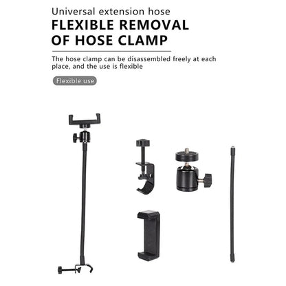 X003 Metal Clamp Flexible Extension Hose Phone Holder for Photography Light Stand