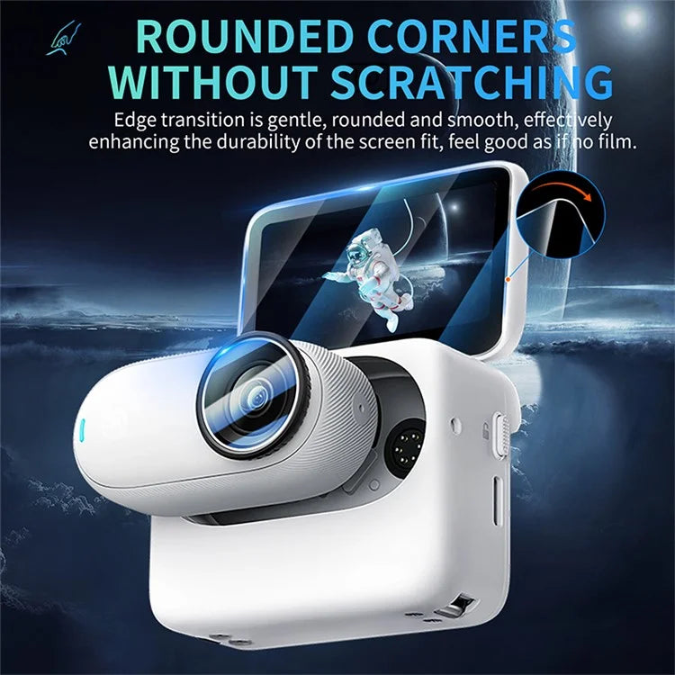 STARTRC 1144857 For Insta360 GO 3S 2Pcs Tempered Glass Camera Screen Protector + 2Pcs Lens Film