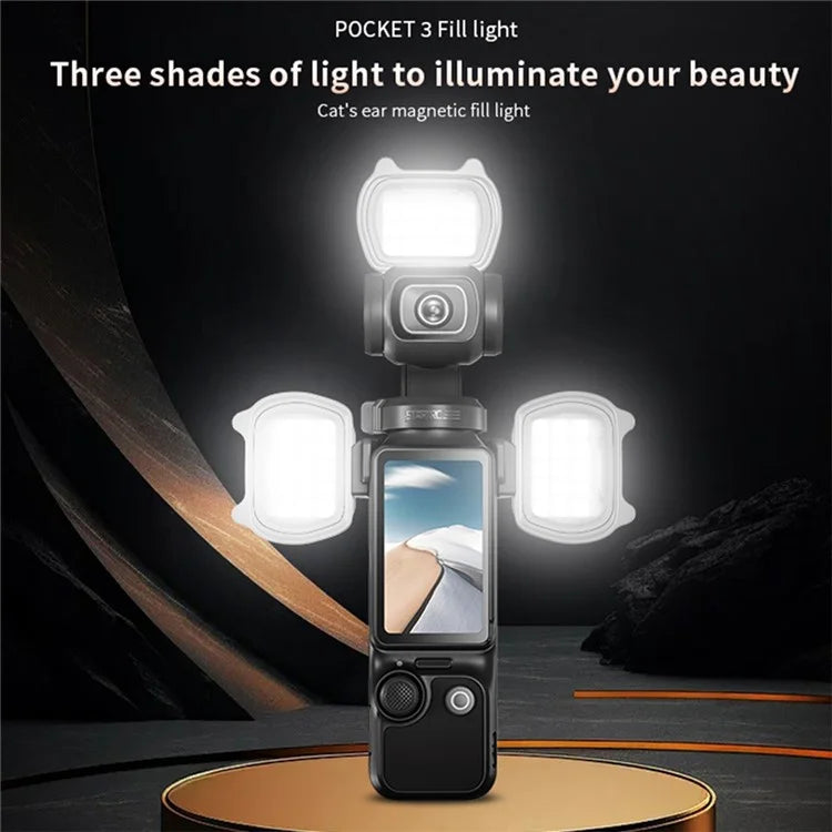 STARTRC 1140712 For DJI Osmo Pocket 3 Cat Ear Design LED Fill Light 3 Modes Magnetic Camera Fill Lamp