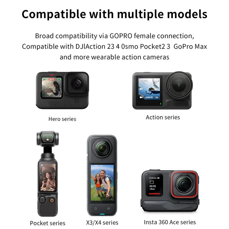 For GoPro / DJI / Insta360 Action Camera 360 Degrees Rotation Backpack Clip Camera Mount Bracket