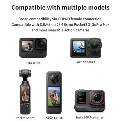For GoPro / DJI / Insta360 Action Camera 360 Degrees Rotation Backpack Clip Camera Mount Bracket