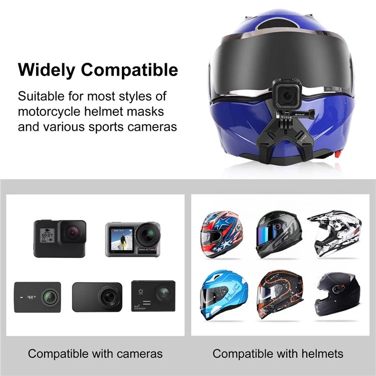 PULUZ PU579 For GoPro Hero 11 / 10 Sports Camera Motorcycle Helmet Mount Chin Bracket