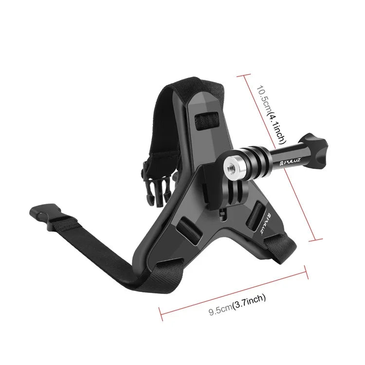 PULUZ PU579 For GoPro Hero 11 / 10 Sports Camera Motorcycle Helmet Mount Chin Bracket