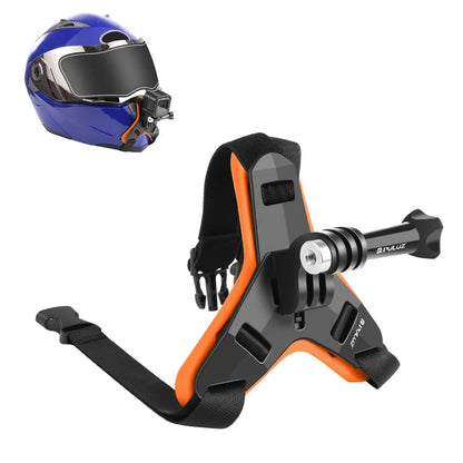 PULUZ PU579 For GoPro Hero 11 / 10 Sports Camera Motorcycle Helmet Mount Chin Bracket
