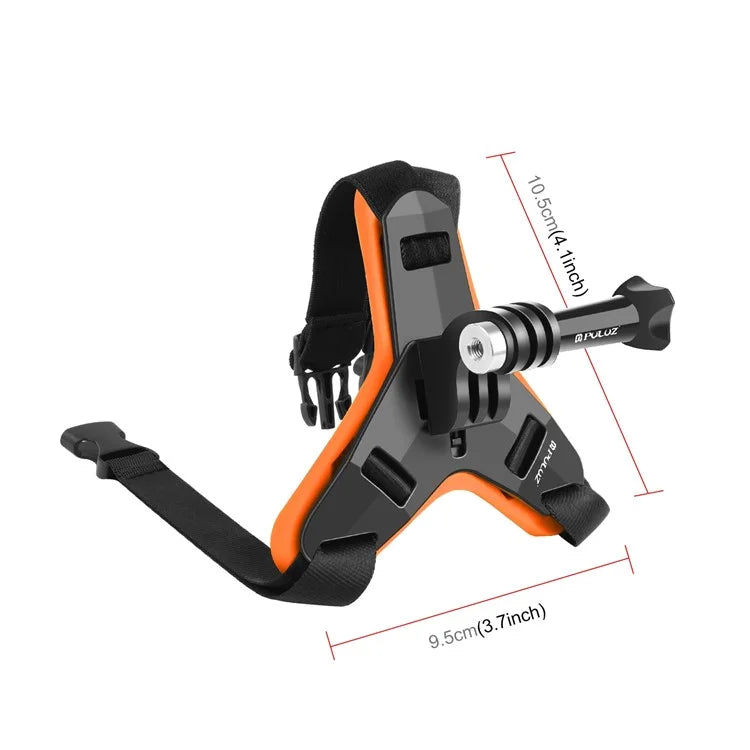 PULUZ PU579 For GoPro Hero 11 / 10 Sports Camera Motorcycle Helmet Mount Chin Bracket