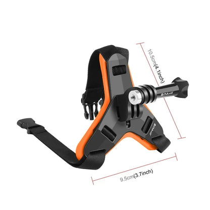 PULUZ PU579 For GoPro Hero 11 / 10 Sports Camera Motorcycle Helmet Mount Chin Bracket