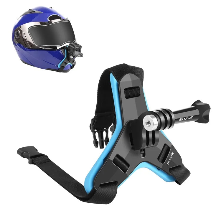 PULUZ PU579 For GoPro Hero 11 / 10 Sports Camera Motorcycle Helmet Mount Chin Bracket