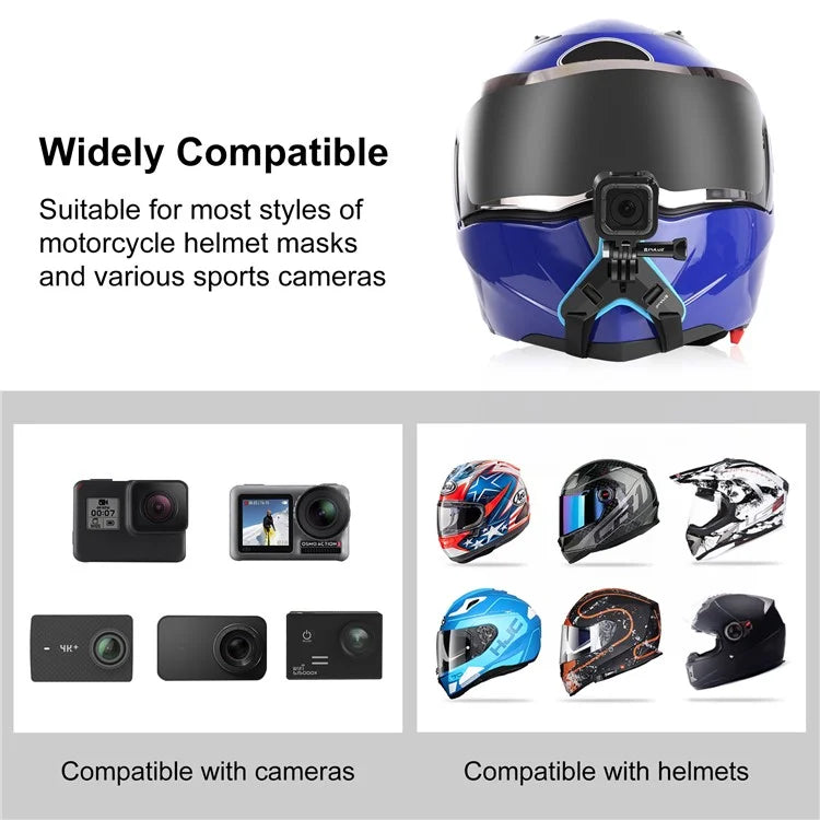 PULUZ PU579 For GoPro Hero 11 / 10 Sports Camera Motorcycle Helmet Mount Chin Bracket