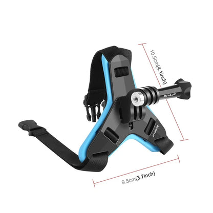 PULUZ PU579 For GoPro Hero 11 / 10 Sports Camera Motorcycle Helmet Mount Chin Bracket