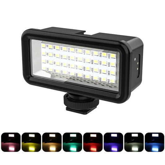PULUZ PU631B 40m Waterproof 40-LED Camera Fill Light Rechargeable Diving Vlogging Photography Light