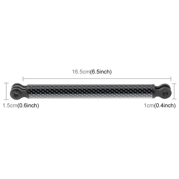 PULUZ PU602 165mm Aluminum Alloy Carbon Fiber Camera Extension Rod