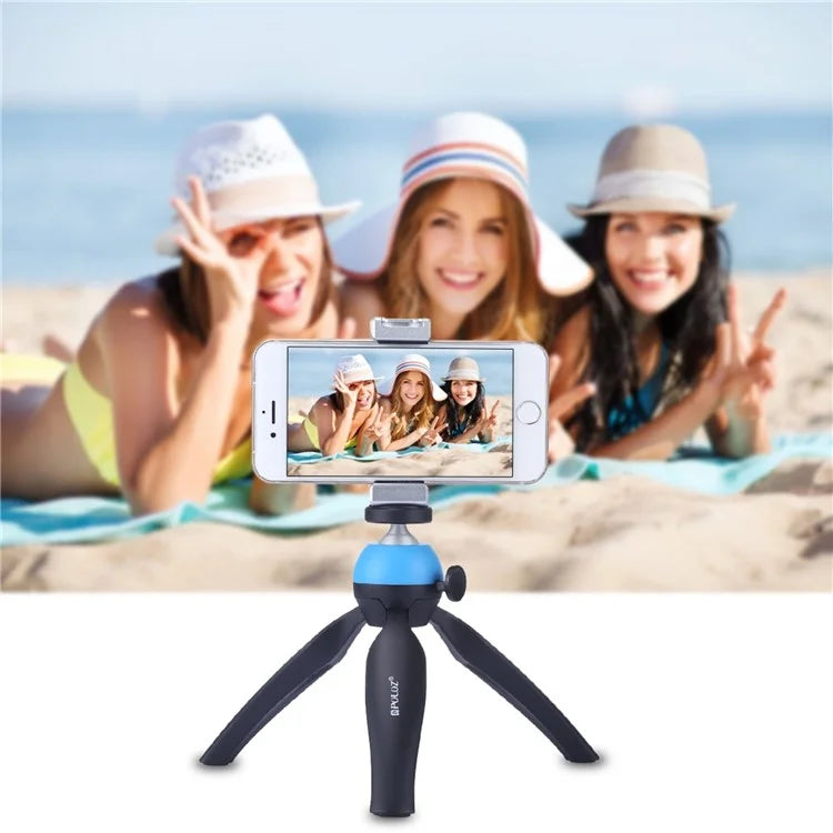PULUZ PU370 Cold Shoe Adapter Phone Clamp Aluminum Alloy Retractable Phone Clip
