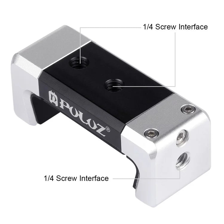 PULUZ PU370 Cold Shoe Adapter Phone Clamp Aluminum Alloy Retractable Phone Clip