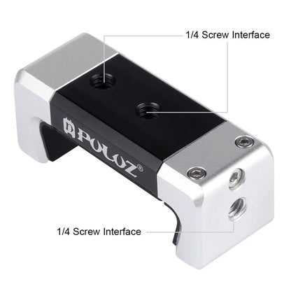 PULUZ PU370 Cold Shoe Adapter Phone Clamp Aluminum Alloy Retractable Phone Clip