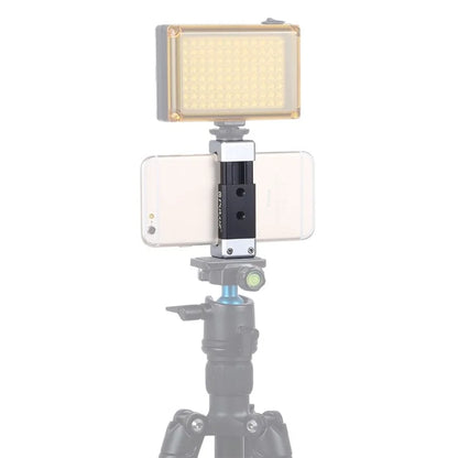 PULUZ PU370 Cold Shoe Adapter Phone Clamp Aluminum Alloy Retractable Phone Clip